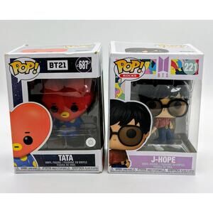 Funko Pop! BT21 Tata #687 BTS Line Friends & BTS J-Hope #221 Dynamite Bundle
